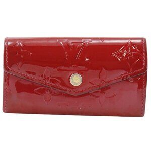 LOUIS VUITTON Multicles4 Key Holder M91976 Pomdamul Red Monogram Vernis Women